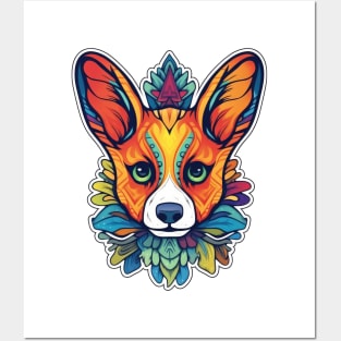 Corgi head ayahuasca art Posters and Art